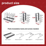 Adjustable Pot Rack Kitchen Storage Organizer - Black