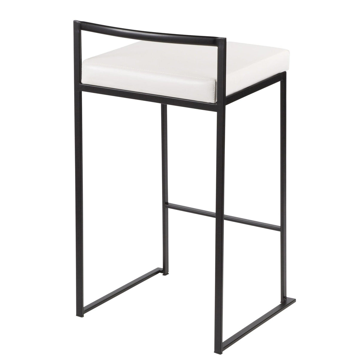 Fuji - Stackable Counter Stool With Cushion - Black Metal