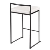 Fuji - Stackable Counter Stool With Cushion - Black Metal