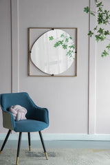 Poppy Mirror With Metal Frame Contemporary Design For Bathroom, Entryway Wall Decor