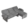 Convertible Futon Sofa Bed With Adjustable Backrest, Reversible Chaise Lounge And 2 Removable Armrest Pillows