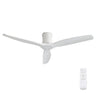 52" Ceiling Fan, No Light Flush Mount Low Profile 3 Blades With Remote Control