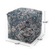 Anita - Square Pouf Ottoman And Floor Cushion - Blue