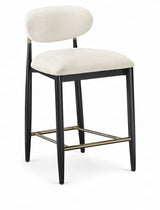 Riccio - Fabric Stool - Black Frame