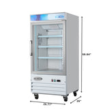 26 in. 1-Door Commercial Display Merchandiser Freezer 9 cu. ft. in White (MDF-1GD-9C-WH)