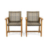 Outdoor Dining Chair Acacia Wood Frame (Set of 2)