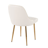 Marcel - Glam Dining Chair (Set of 2) - Gold Frame And White Faux Leather