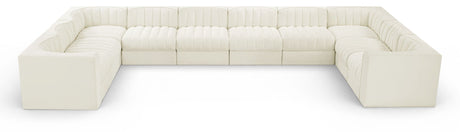 Rummi - Velvet Performance Fabric Upholstered 10 Piece Modular Sectional