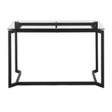 Masters - Modern Office Desk - Black Steel With Clear Glass Top