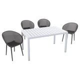 4 Pack Lounge Chair Set With Long Table