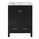 Bathroom Vanity With Integrated Undermount Ceramic Sink, 2 Doors And 1 Drawer, Soft Close Hinges