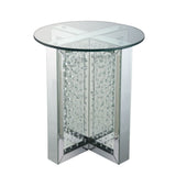 Nysa - 23" End Table - Mirrored & Faux Crystals