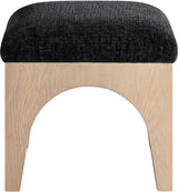 Lawson - Chenille Fabric Ottoman - Natural Base