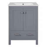 Bathroom Vanity With Integrated Undermount Ceramic Sink, 2 Doors And 1 Drawer, Soft Close Hinges