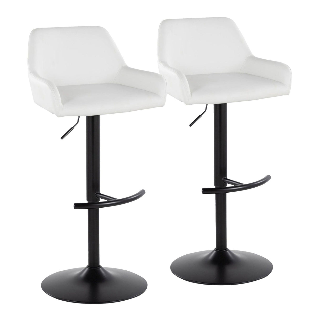 Daniella - Adjustable Barstool With Swivel - Black Metal (Set of 2)