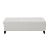 Upholstered Storage Ottoman Bench, Foot Rest For Bedroom