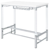 Tonneson - Bar Table With Trestle Base And Wine Storage - White