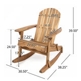 Outdoor Adirondack Rocking Chair With Hand Crafted Details