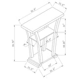 2 Shelf Console Table With V Shape Design - Brown