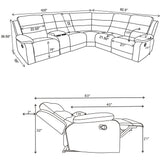 Aaron - 3 Piece Upholstered Sectional - Smoke