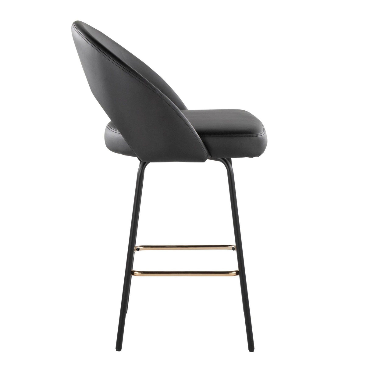Renee - Upholstered Fixed-Height Counter Stool (Set of 2) - Black Metal
