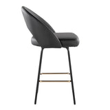 Renee - Upholstered Fixed-Height Counter Stool (Set of 2) - Black Metal