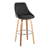 Diana - 30" Fixed-Height Barstool With Swivel And Round Chrome Metal Footrest (Set of 2) - Zebra Wood