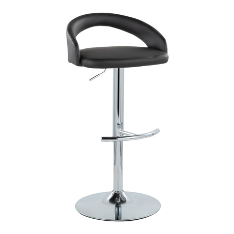 Grotto - Upholstered Adjustable Barstool - Chrome Metal Base