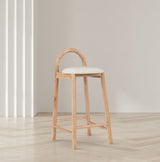 Calvin - Faux Leather Stool - Light Brown Legs
