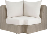 Seacrest - Olefin Water Resistant Fabric And Wicker Outdoor Patio Corner Chair