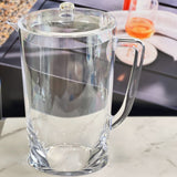 Halo - Oval Design Unbreakable Plastic Water Pitcher With Lid Acrylic, 2.75 Quarts - Clear
