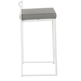 Fuji - Contemporary Stackable Counter Stool (Set of 2) - White Frame