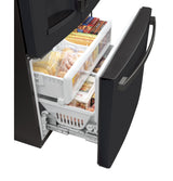 GE GYE22GENDS - 36 in. 22.1 cu. ft. Counter Depth French Door Refrigerator with Ice & Water Dispenser - Fingerprint Resistant Black Slate