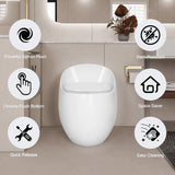 Modern Egg Shape Toilet 1.28 Gpf Single Flush Ceramic