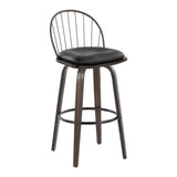 Riley - Industrial / Urban Fixed-Height Swivel Barstool (Set of 2)