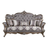 Elozzol - Sofa With 5 Pillows - Fabric & Antique Bronze
