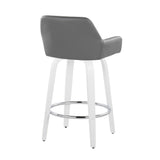 Cinch - Contemporary Fixed-Height Swivel Counter Stool (Set of 2) - White Wood And Round Footrest