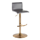 Mara - Adjustable Barstool (Set of 2) - Gold Metal