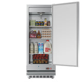 25 in. Commercial Stainless Steel 1-Door Reach-In Refrigerator, 12 cu. ft. RIR-1D-SS12C