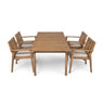 5 Piece Patio Furniture Set Acacia Wood Table And 4 Heavy Duty Cushioned Chairs