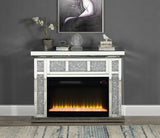 Noralie - 39" X 12" Fireplace - Mirrored & Faux Diamonds