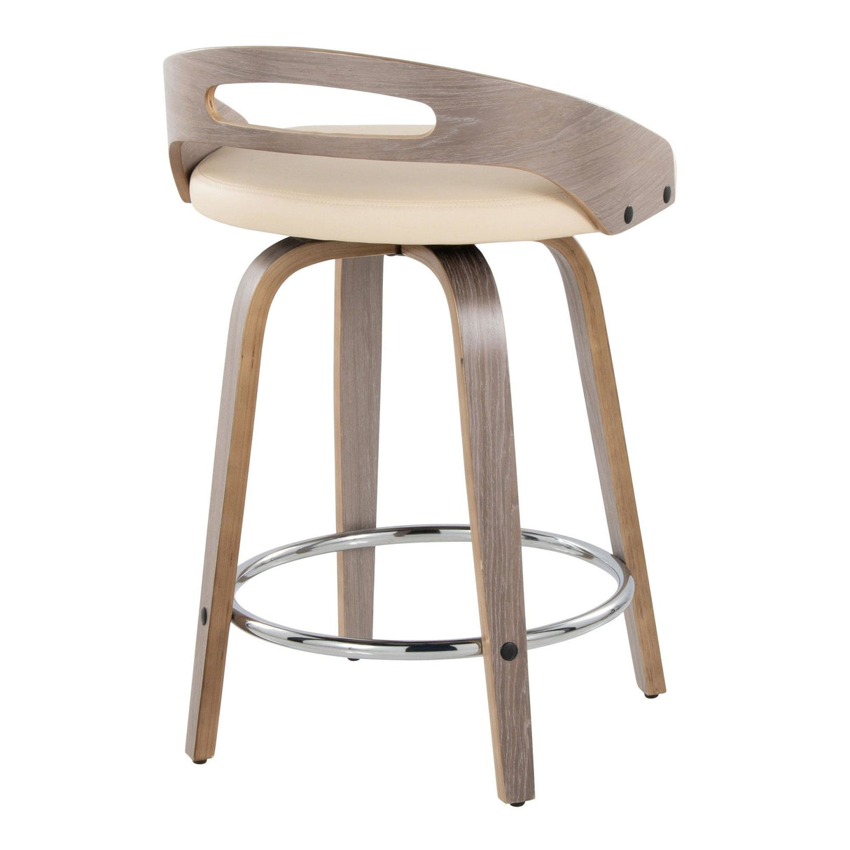 Cassis - Modern Fixed-Height Swivel Counter Stool With Light Gray Frame (Set of 2)