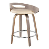 Cassis - Modern Fixed-Height Swivel Counter Stool With Light Gray Frame (Set of 2)