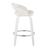 Cinch - Contemporary Fixed-Height Swivel Counter Stool (Set of 2) - White Wood Frame