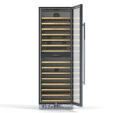 23 in. Dual Zone, Full Glass Door, Wine Cooler Refrigerator, Freestanding or Built-In Unit, 15.1 cu ft. KM-CW155DZ-SS