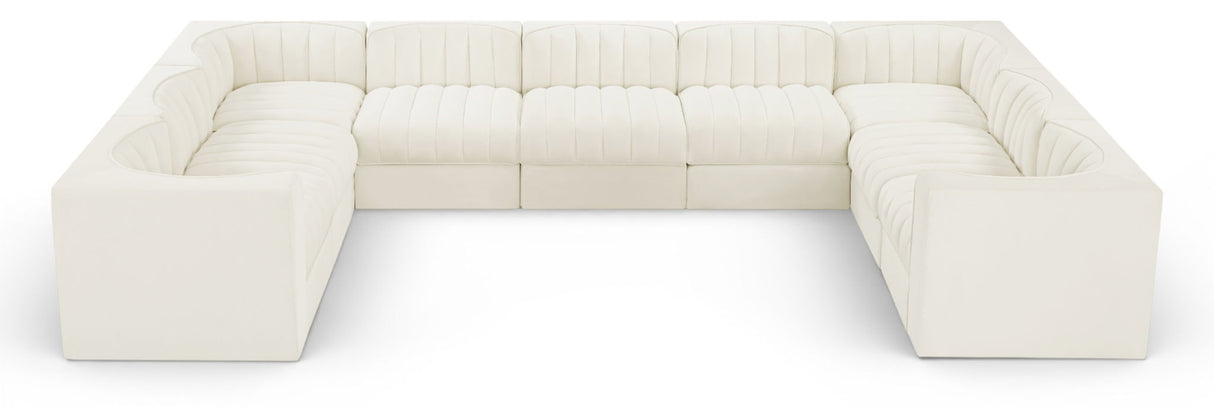 Rummi - Velvet Performance Fabric Upholstered 9 Piece Modular Sectional