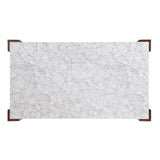 Hettie - Dining Table With Engineeed Stone Top - Engineered Stone Top & Brown