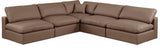 Comfy - 5 Piece Faux Leather Modular Corner Armless Sectional