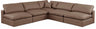 Comfy - 5 Piece Faux Leather Modular Corner Armless Sectional