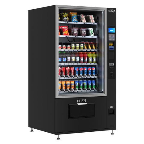 Refrigerated Snack and Drink Vending Machine with 60 Slots and Coin/Bill Acceptor in Black (KM-VMR-40-BC)